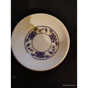 Vintage Tai-Hong Melamine Ware No 1101 Blue Floral Butter Pat Dish 3”